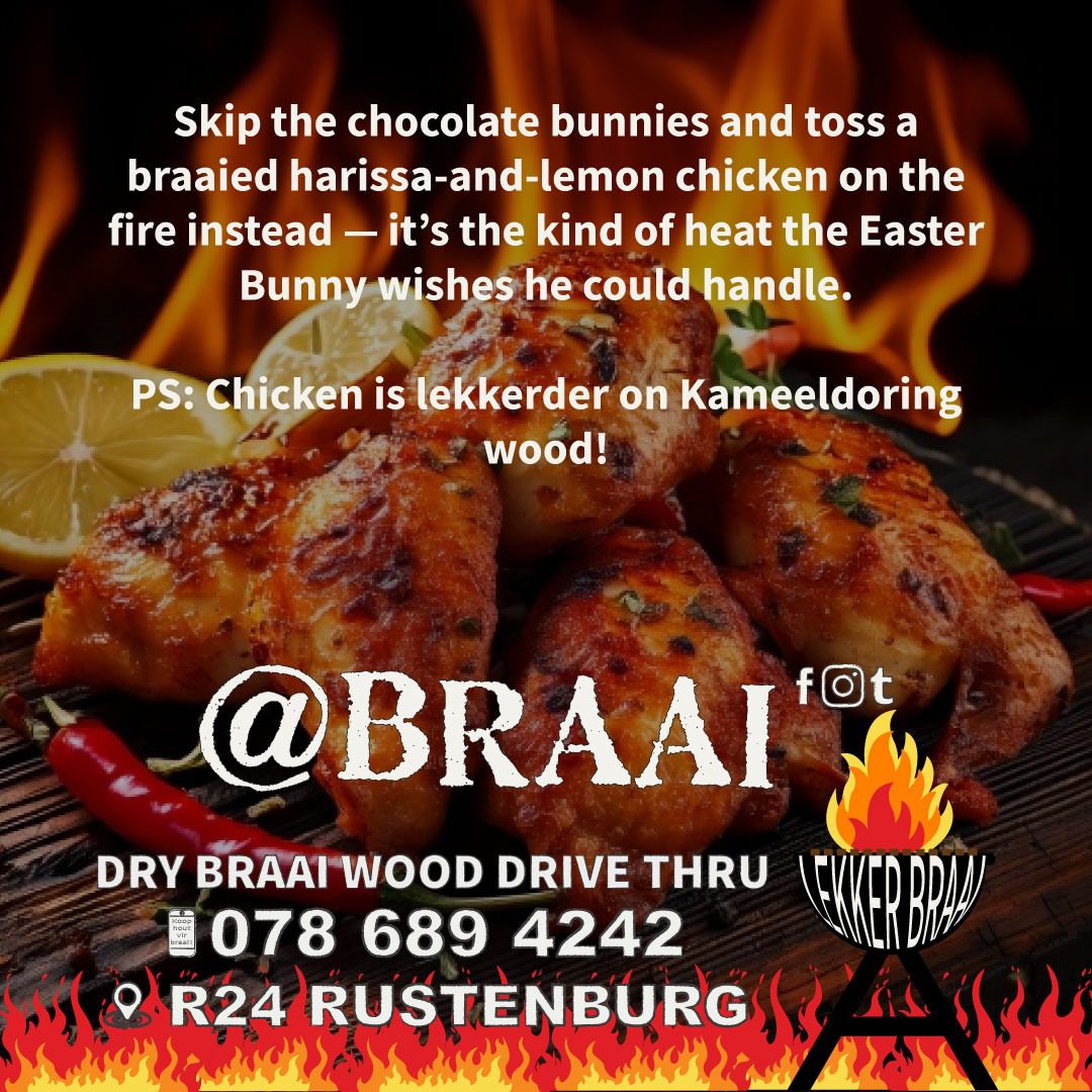 Braaied Harissa-and-Lemon Chicken with Flatbreads & Watermelon Salsa